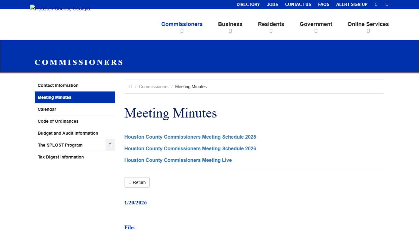 Meeting Minutes - Houston County